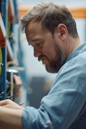 A technician working
